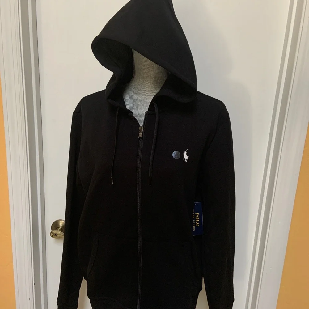 Polo Ralph Lauren mens black zip up hoodie jacket - Picture 1 of 6